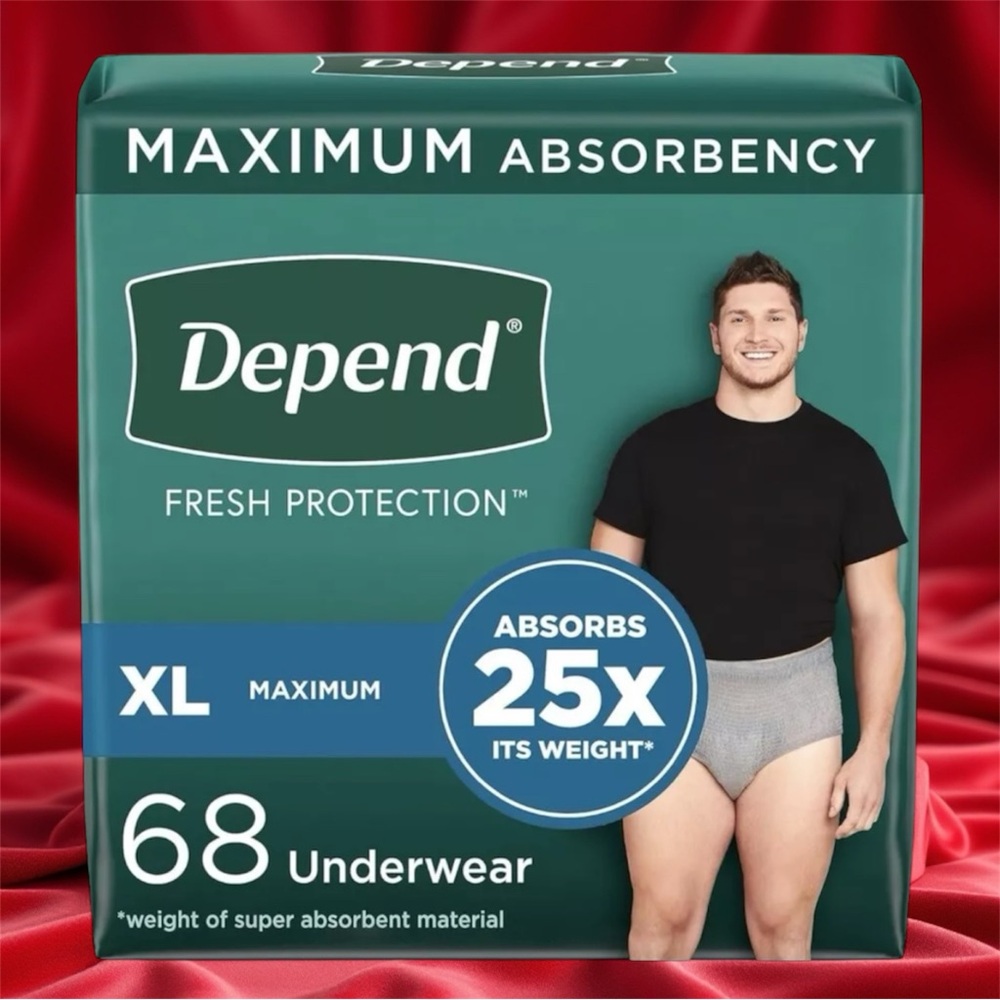 Depend ❤️Fresh Protection Adult Incontinence Underwear for Men, XL 68Ct